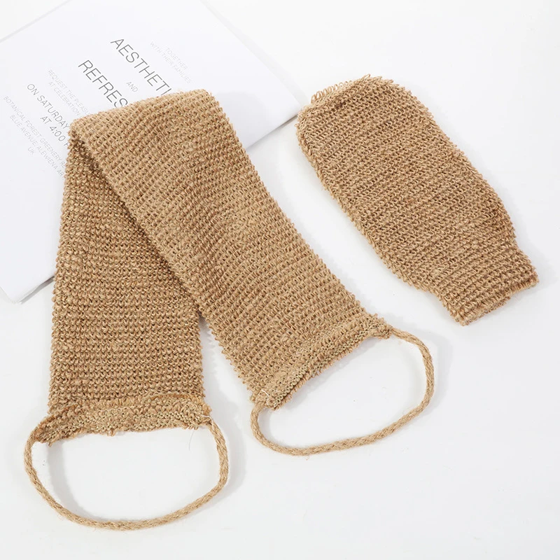 

1 Set Ramie Jute Bath Glove Towel Body Scrub Gloves Bath Shower Sauna Scrubber Gloves Deep Clean Remove Exfoliate