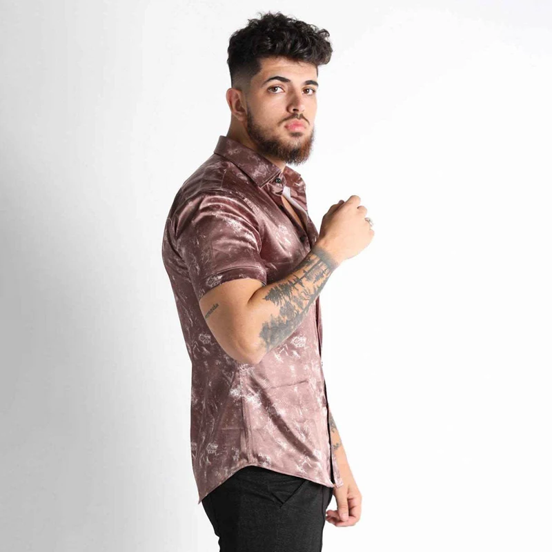 2022 New Men's Hawaiian Shirts Single Button Shirts Wild Shirts Short Sleeve Printed Short Sleeve Shirts for Men
