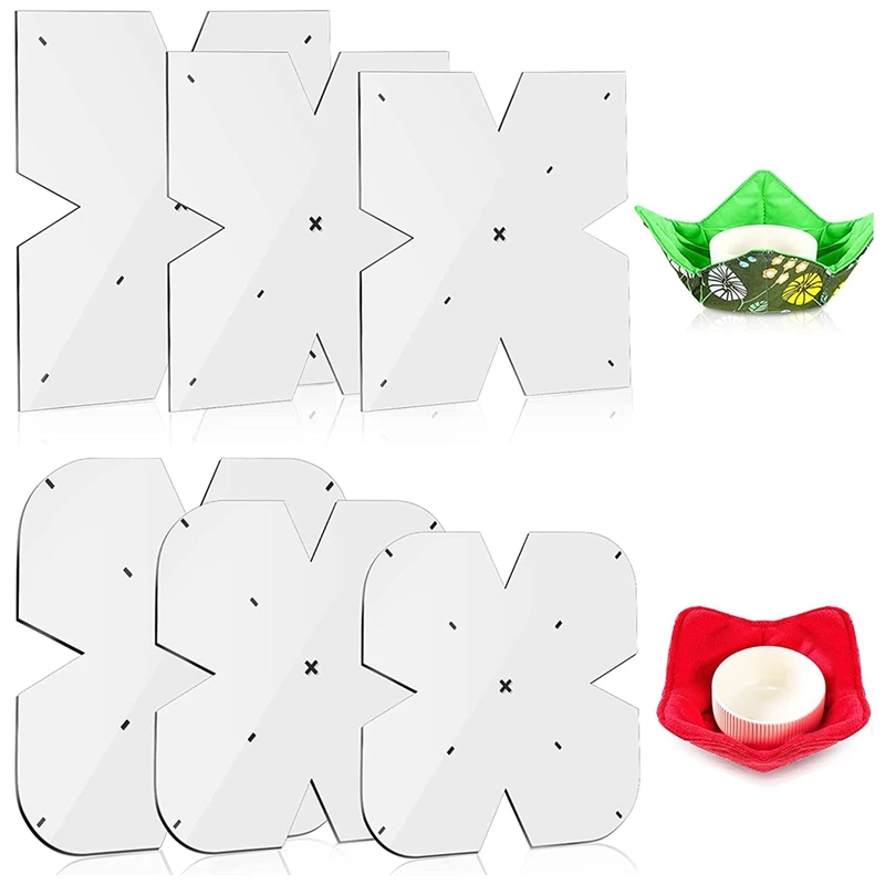 

HOT SALE 6Pcs Bowl Cozy Template For Sewing 8 Inch 10 Inch 12 Inch Acrylic Bowl Wrap DIY Craft Stencil Cut On Fold Template