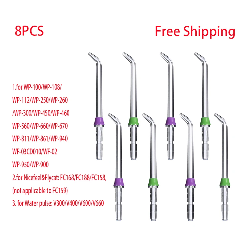 

8pcs Classic Jet Tips Fit Oral Irrigator Nozzles Parts,water$pik/Water$pulse/Nice&feel/Fly&cat Standard Water Flosser Jet Nozzle