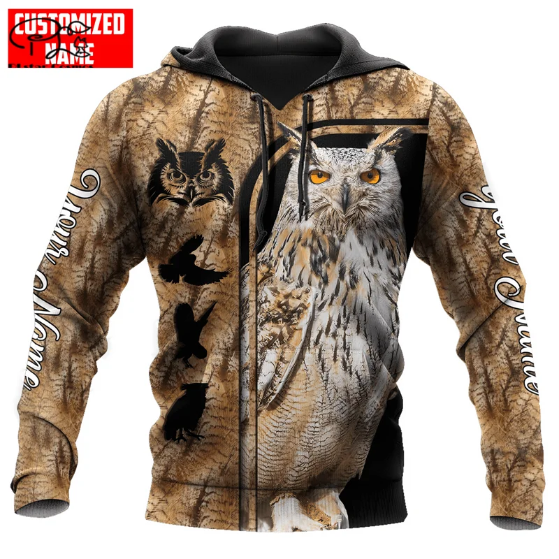 

Новинка, камуфляжная толстовка унисекс PLstar Cosmos с 3 принтами в виде совы, охоты, животных, влюбленных, подарок, уличная одежда в стиле Харадзюку, свитшот на молнии