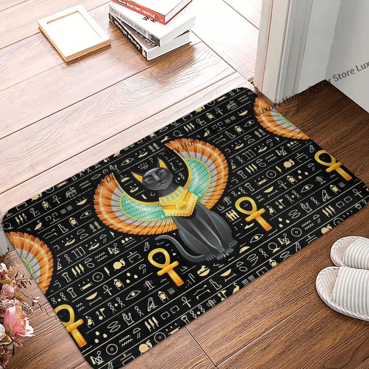 

Ancient Kitchen Non-Slip Carpet Egyptian Art Flannel Mat Entrance Door Doormat Home Decor Rug