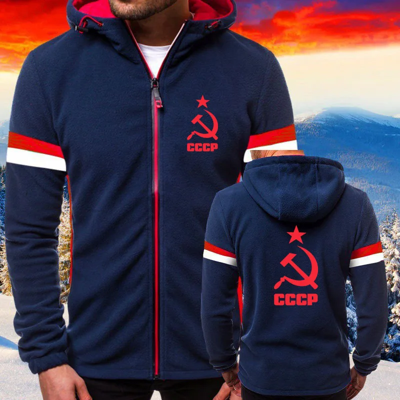

Hooded Sweatshirts Mens zipper Jacket Man Clothing cccp logo print Fashion casual new spring autumn Long Sleeve men's hoodie