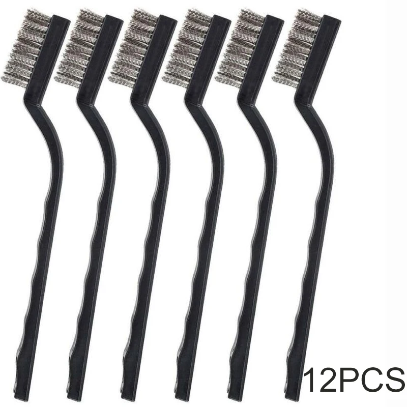 12x Cleaner Wire Brushes 170x11mm DIY Paint Rust Remover Brushes Household Cleaning Stainless Steel Cleaning Brush