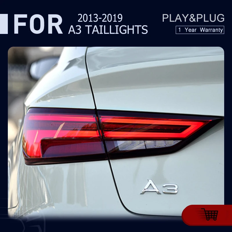 

Задние фары в сборе для Audi A3 A3L Limousine 2013-2019 годов, задние фонари DRL, противотуманные фары, сигнал поворота, задний тормоз, Стайлинг автомобиля