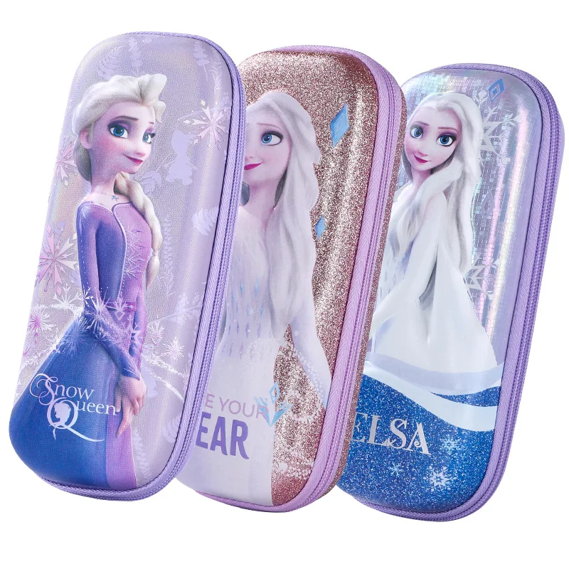 Disney Children's Stationery Box Multifunctional Frozen Student Cartoon Pencil Case 3d Stereoscopic Large Capacity with Zipper