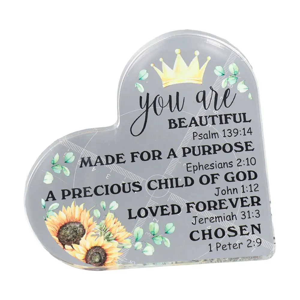 

Transparent Christian Heart Decor Spiritual Shape Girls For Women Gifts