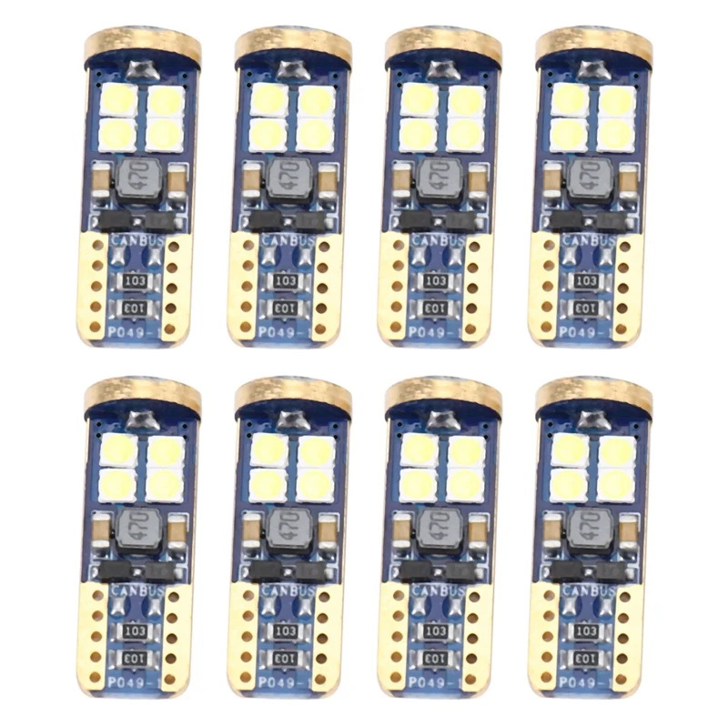 

Светодиодная автомобильная лампа T10 168 8 шт. 194 W5W 12-Smd 3030 чипсет СВЕТОДИОДНЫЕ Лампы Canbus для автомобильного интерьера купольная карта дверные ф...