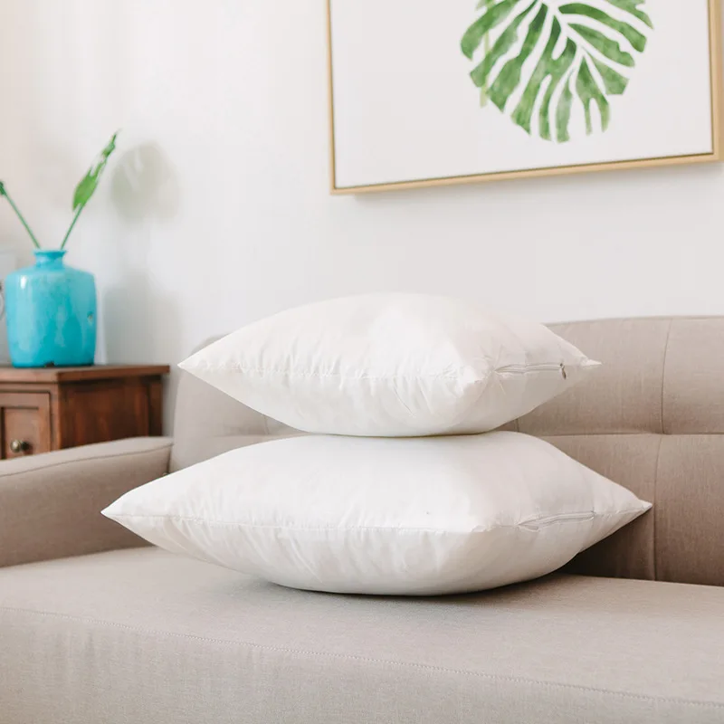 

Feather Velvet Pillow Core Pure Cotton Neck Cushion Insert Cojines 45x45 Decoration Sofa Hotel Bedroom Beach Chair Home YH10002