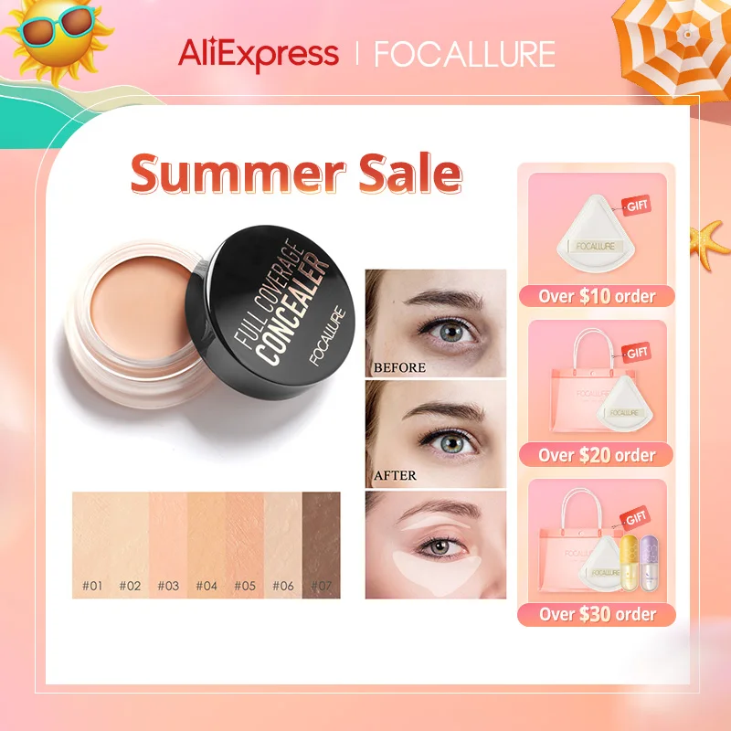 FOCALLURE Full Coverage Concealer Foundation Cream Ultra Long-lasting Lightweight Waterproof Oil-control Face Makeup Cosmetics