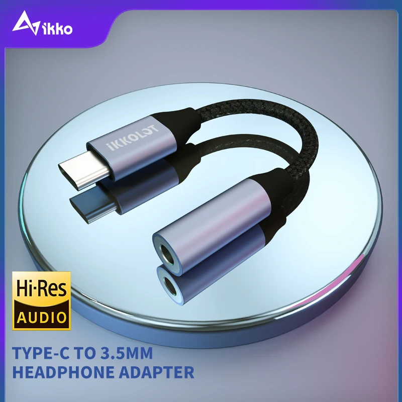 

IKKO HIFI DAC Earphone Amplifier USB Type C to 3.5mm AUX Headphone Jack Audio Adapter USB Adapter Converter For Xiaomi Samsung