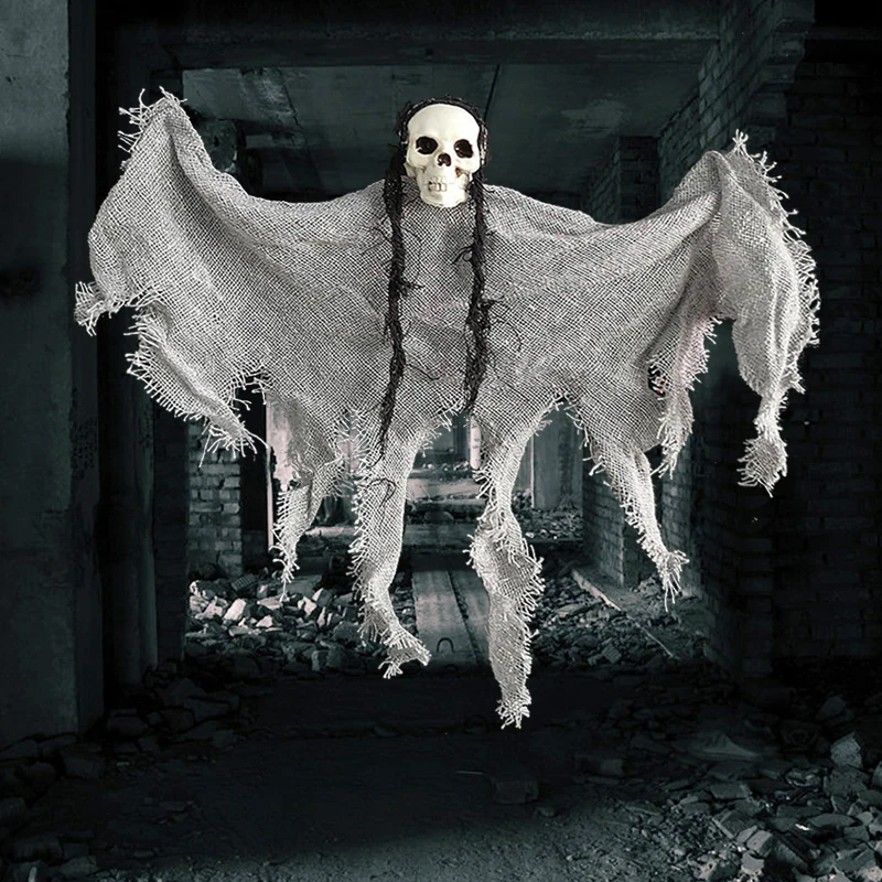 

Halloween Decoration Hanging Skull Head Ghost Haunted House Escape Horror Props Garden Terror Scary Decor Halloween Party supply