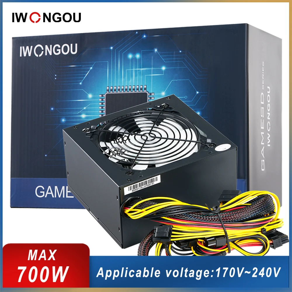 

IWONGOU PC Power Source Max 700w For Gaming Desktop 24pin 12v Atx Active PFC PC Fonte GAMESD700 PSU