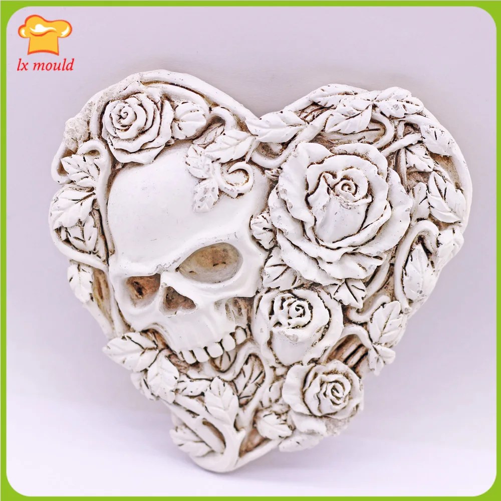 

Silicone Resin Mold Baking Mould DIY Making Casting Epoxy Craft Skulls & Roses Flowers