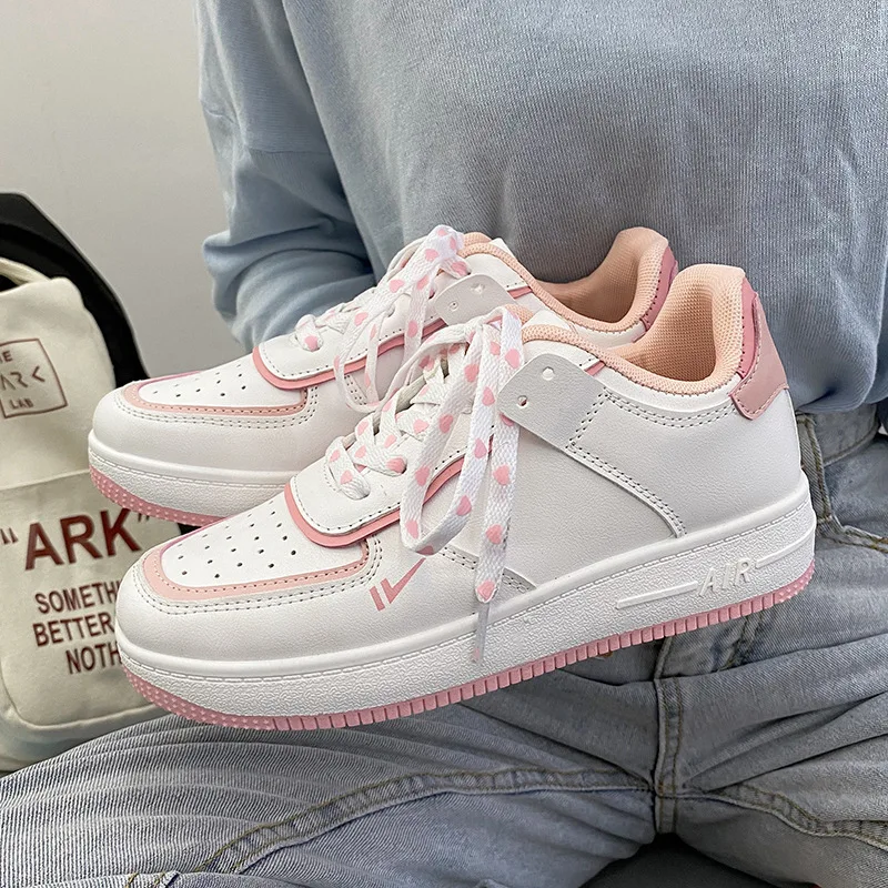 

Autumn Women Shoes 2022 Printing Lacing White Shoes Women Candy Colors Breathable Flats Women Platform Sneakers Zapatos De Mujer