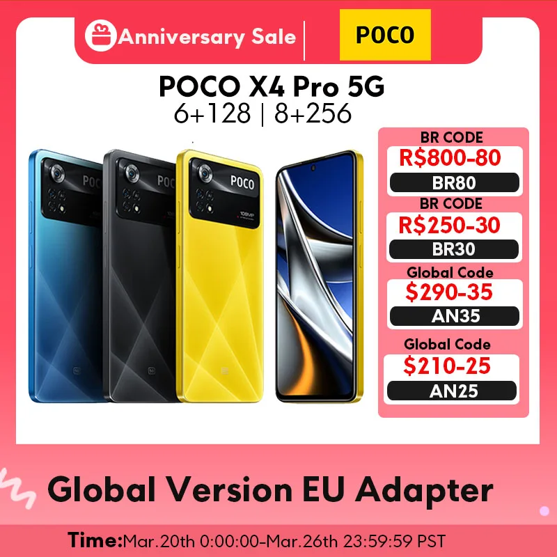 POCO X4 Pro 5G Smartphone Telephone 108MP Triple Camera 120Hz Amoled screen 67W turbo charging Snapdragon 695 Global Version