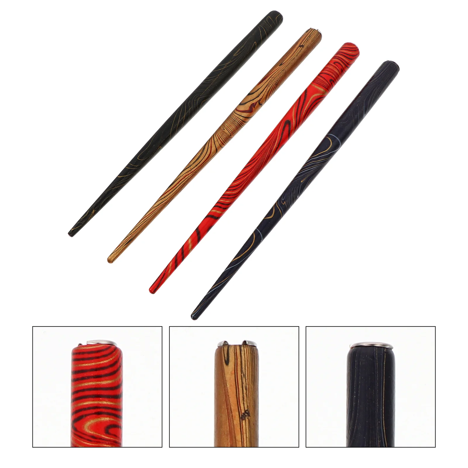 

4pcs Retro Calligraphy Holder Writing Dip Pen Holders (Random Color)