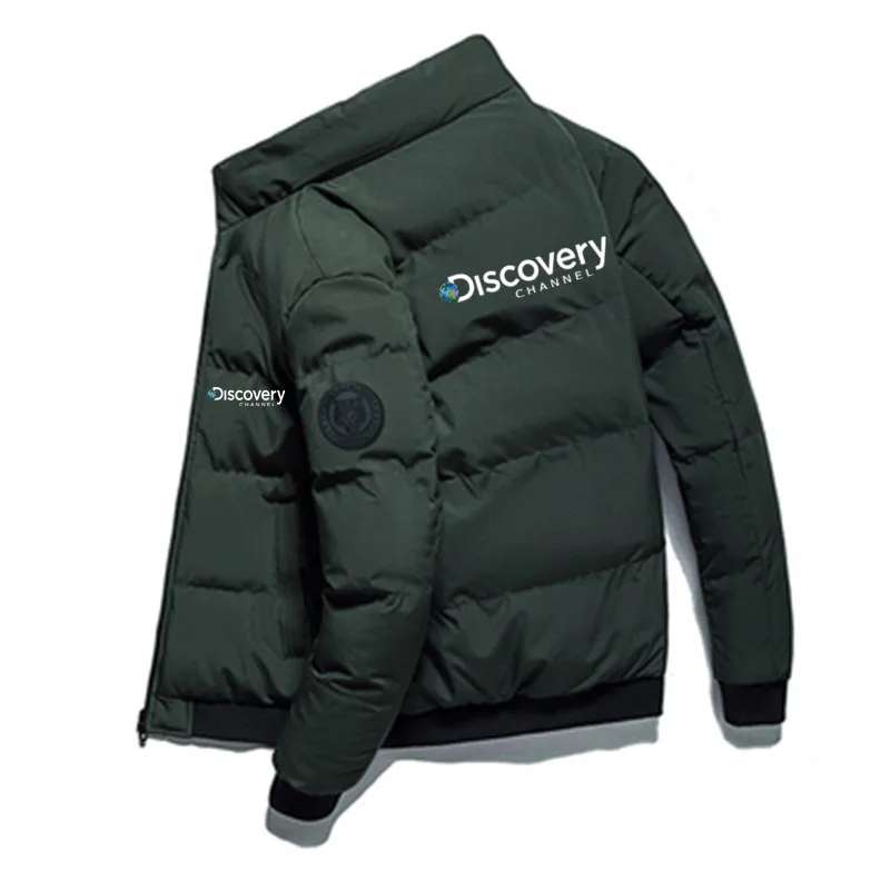 

Men Harajuku Jacket Discovery Thick Stand Collar Windbreak Cotton Zipper Padded Down Jackets Casual Warm Winter Outdoor Coat