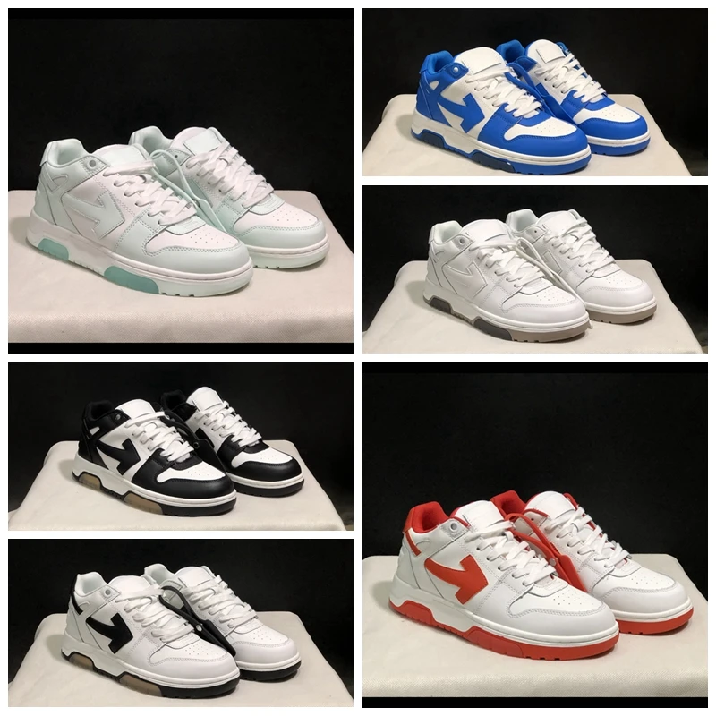 

Designer Shoes New Casual OW Men's Leather Shoes High Quality Lace Up Off Mixed Colors Shoes Small White Soft Office Shoes Women