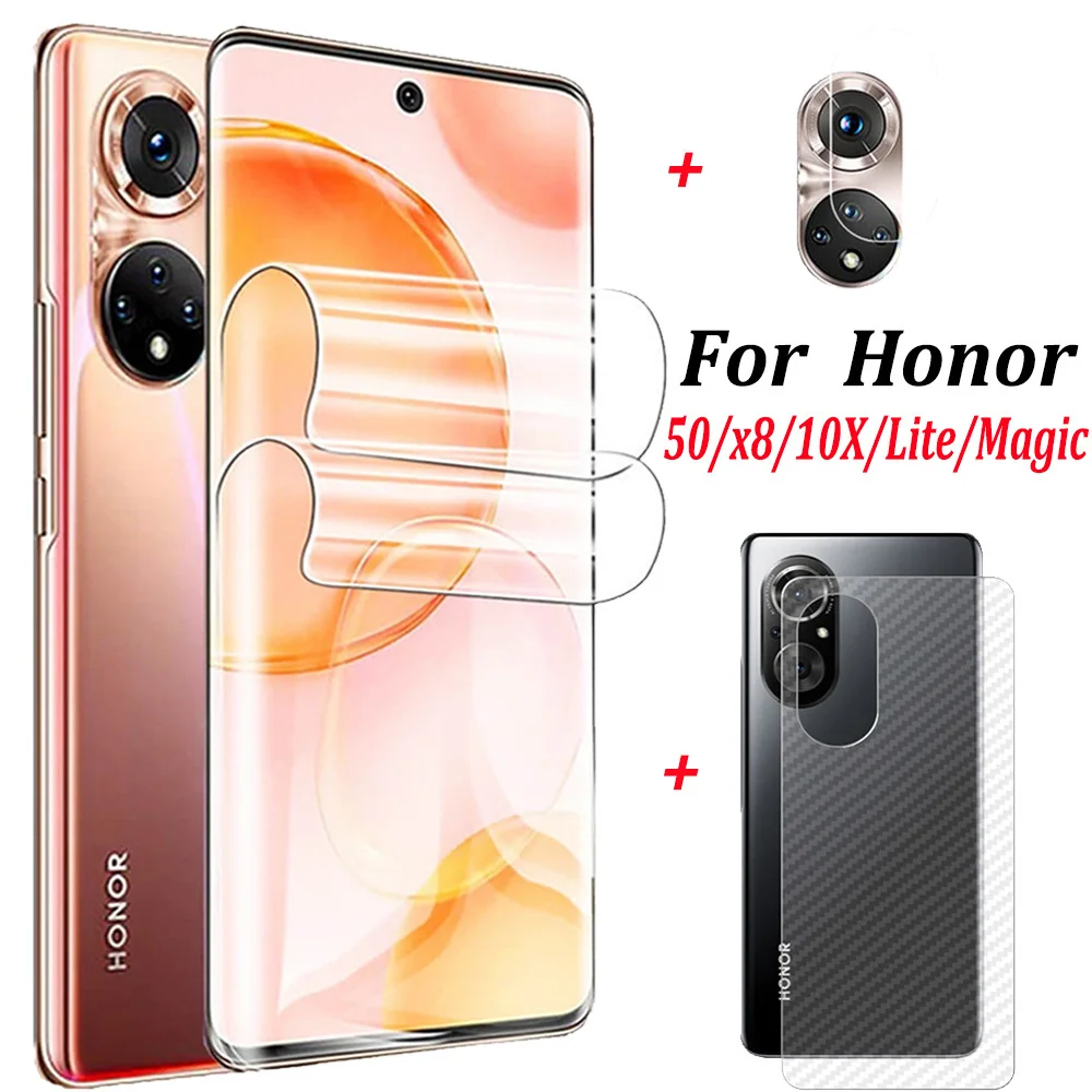 

Гидрогелевая пленка для Honor 50 X8, не стекло + задняя пленка для Honor 50, защита для фотоаппарата Honor Magic4 Pro 10x50 Lite, мягкая пленка для экрана