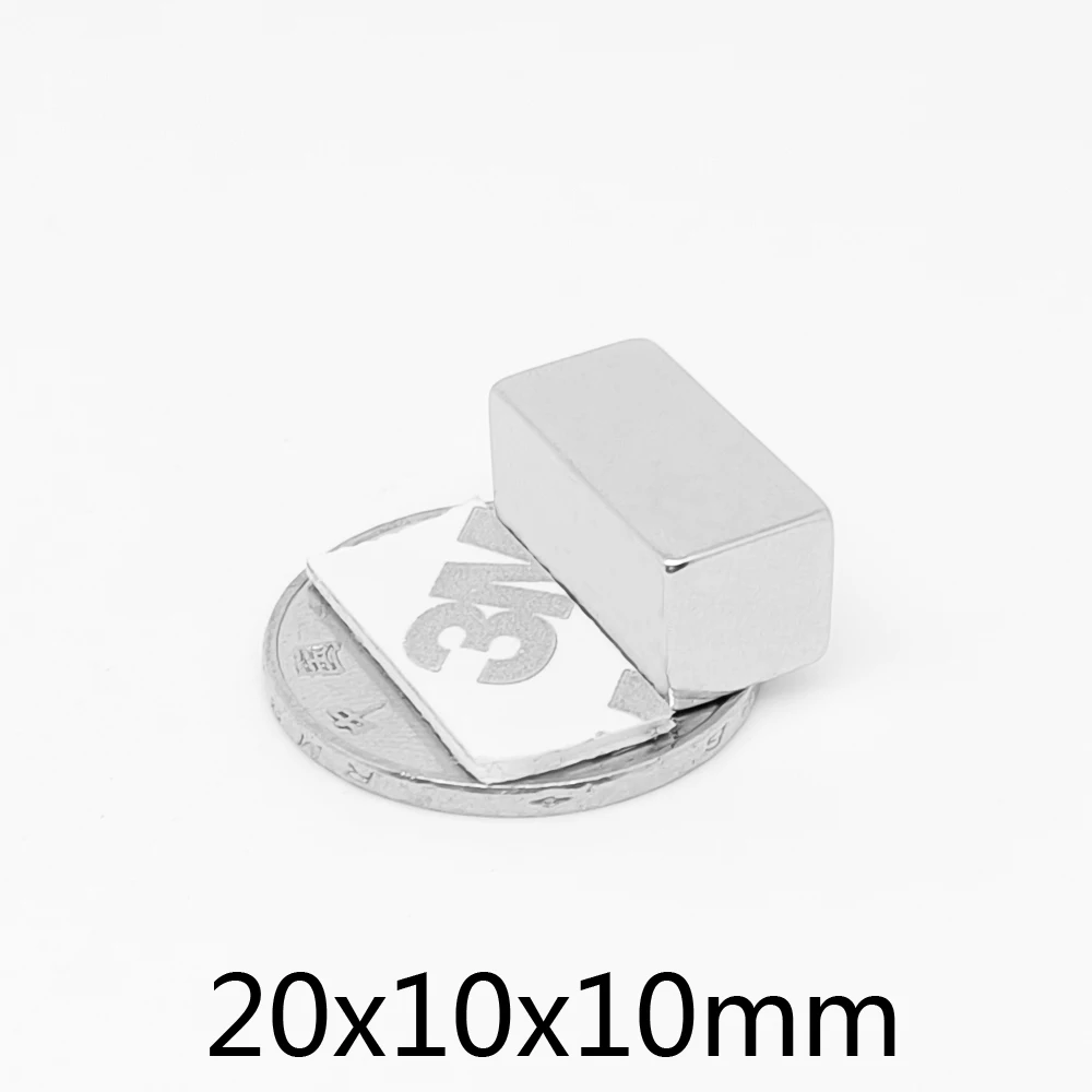 

1/2/5/10/15/20/30PCS 20x10x10 Block Strong Powerful Magnets With 3M Self - Adhesive 20x10x10mm Rare Earth Magnet Sheet 20*10*10