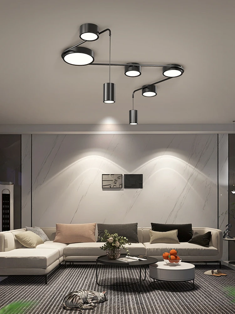 

New Modern LED Chandeliers Lights Living Dining Room Study Room Bedroom Hall Kitchen Lamps Simple Special Black Indoor Lighting