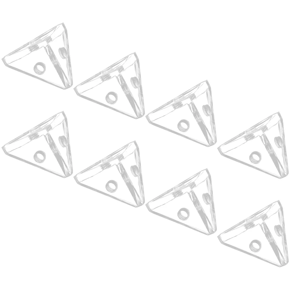 

8 Pcs Display Cabinet Fixing Buckle Acrylic Corner Brackets Connector Angled Shelves Triangle Case Connectors