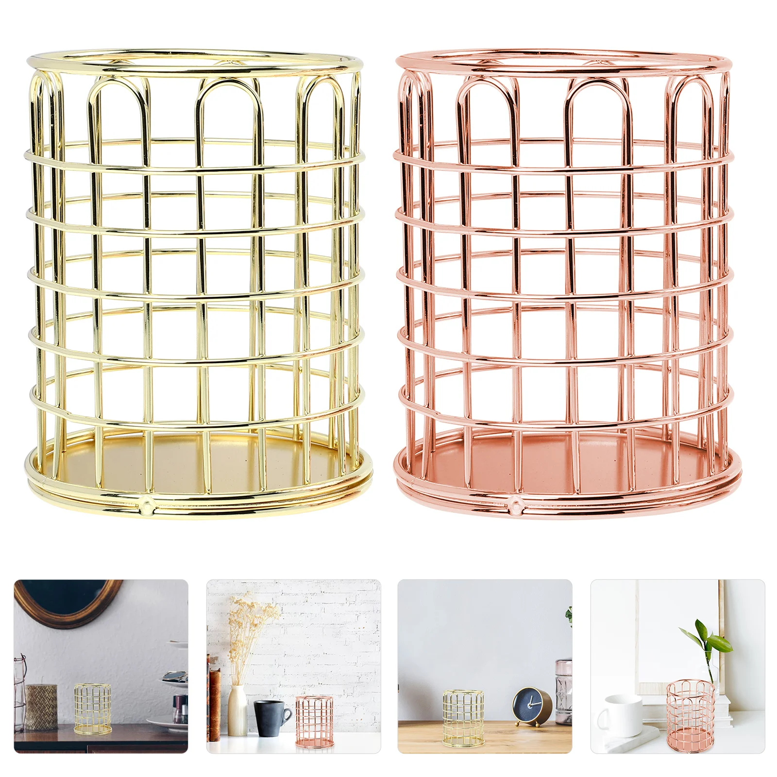 

2Pcs Desktop Pen Container Arch Shaped Brush Pot Nordic Style Pen Holder