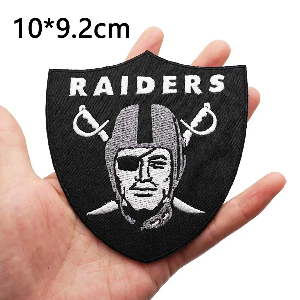 RAIDERS Вышитые большие нашивки Аппликация для шитья и утюга Хип-хоп панк байкерская