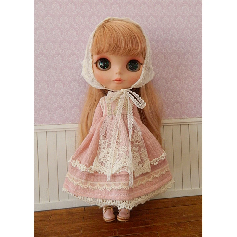 

Одежда Blythe, хлопковая юбка из пеньки, темно-розовое платье 1/6, 30 см, BJD, аниме девушка (подходит для Pullip,Ob24, Licca)896020