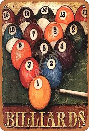 Kalynvi бильярдный винтажный жестяной знак логотип 12 8 дюймов рекламный привлекательный Настенный декор