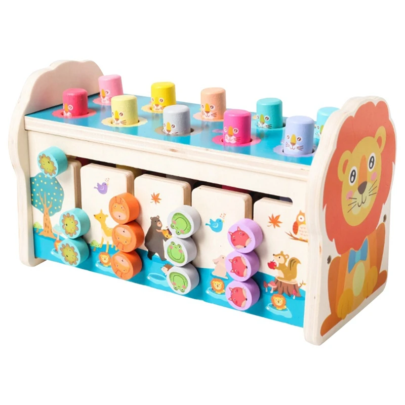 

Wooden Children's Toys Beating Hand Knocking Hamster Games Wooden Activity Square Early Education Educational Toys