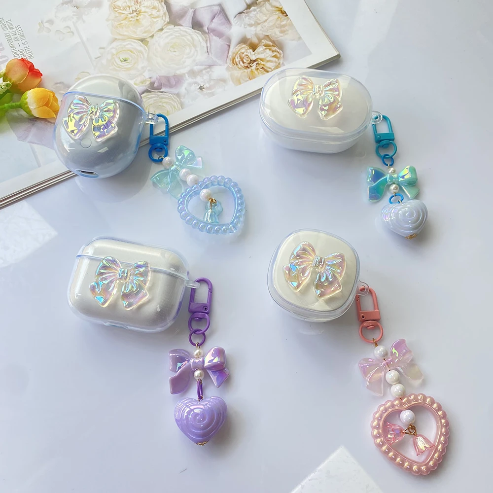 

For Realme buds air3 / air3 neo case Luxury Flower / Laser Love Earphone Case Cute For Realme air3neo Transparent Silicone Cover