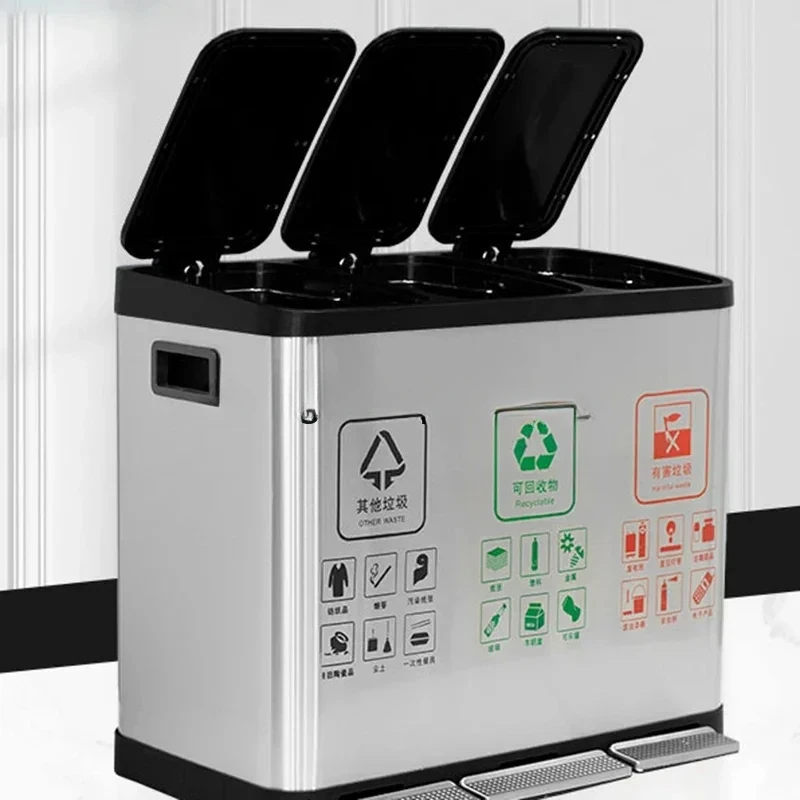 Сортировка баков Элегантный мусорный бак Прямоугольная мусорная корзина