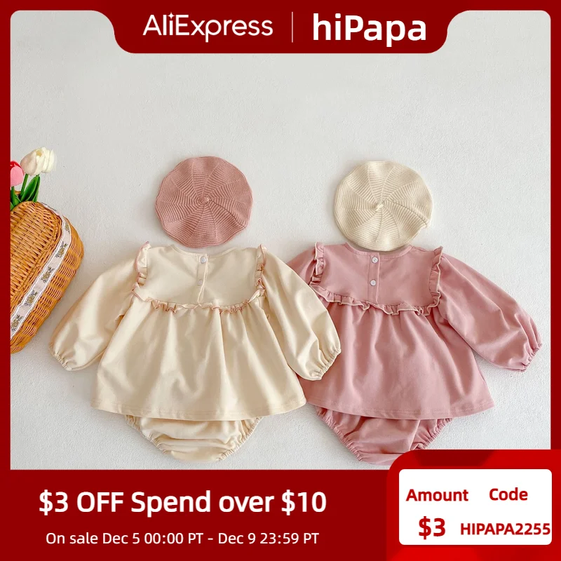 

Весенний комплект одежды для маленьких девочек, хлопковый для новорожденных топ с длинными рукавами + шорты милый комплект из 2 предметов дл...