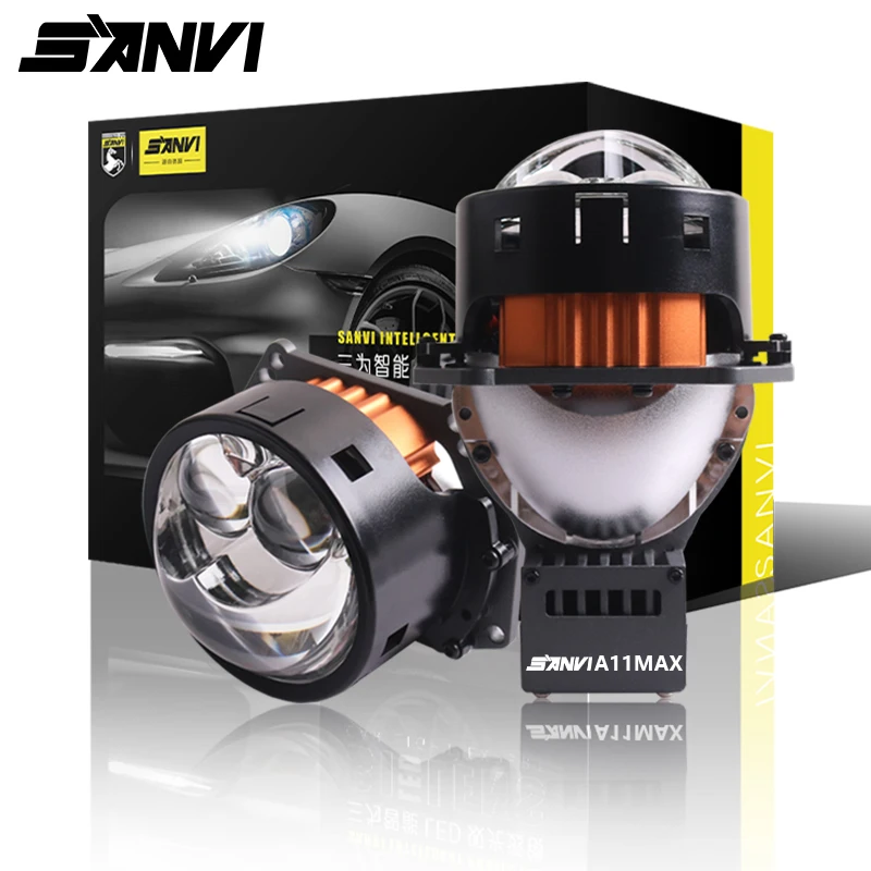 SANVI A11Max 80W Гиперболоидные би светодиодные линзы для фар Автомобильные фары Комплект проектора Hella G5 3R Двусторонний проектор 3 дюйма RHD LHD