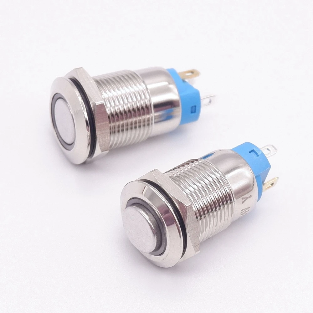 Водонепроницаемый металлический кнопочный переключатель с плоской высокой