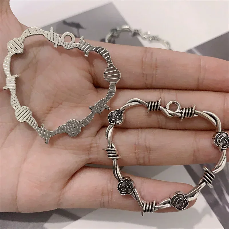 5 шт. Готическая Подвеска из колючей проволоки в форме сердца розы шипы сердце