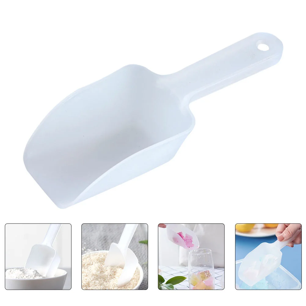 

6Pcs Ice Scoops Flat Bottom Scoops Utility Hand Scoop Kitchen Utensils (White)