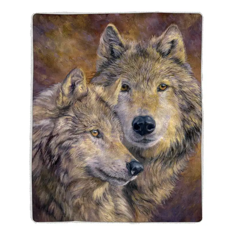 

Fleece Throw Blanket - Wolf Print Pattern Prayer mat Anuel Reptile Twice Bubu and dudu bears God of war Steven universe Beach bl