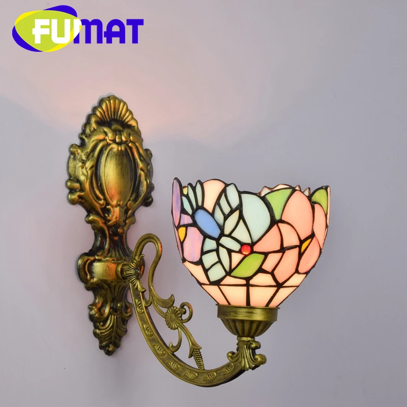 

FUMAT Тиффани стиль витраж зеркало фара птица настенный светильник для гостиной столовой спальни кровати коридора искусственный Декор