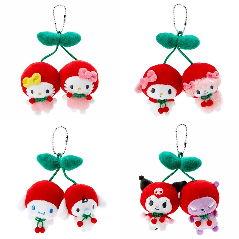 

Sanrio Japanese Cherry Series Cinnamoroll Pompom Purin Plush Pendant Cute Brooch Cartoon Anime Plush Doll Birthday Gift