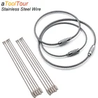 10 шт., для повседневного использования, брелок с меткой веревка Проволока из нержавеющей стали тросов закручивающаяся Крышка Путешествия Гаджет кольцо для ключей круг лагерь подвесного инструмента