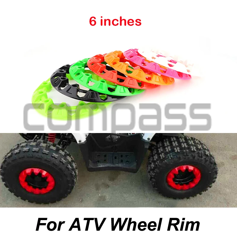 

2Pcs 6-inch ATV Wheel Trim Hub Protection Decor Rim Cap Universal Vehicle All Terrain wheel Plastic Cover fit to 6 inch tires