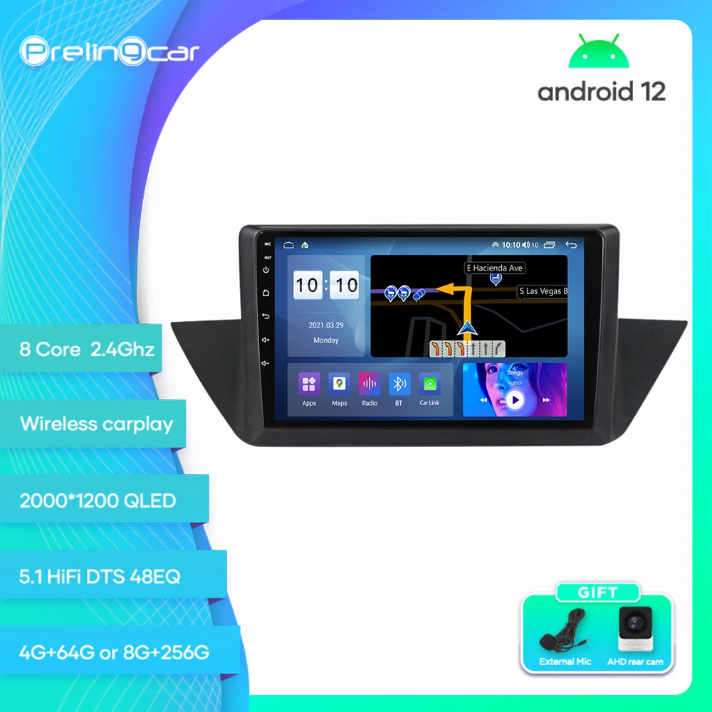 

For BMW X1 E84 2009 2010 2011 2012 Android 12 Car Monitor 8 256g Carplay RDS GPS Built 2din Radio DVD Player 5.1HIFI DST