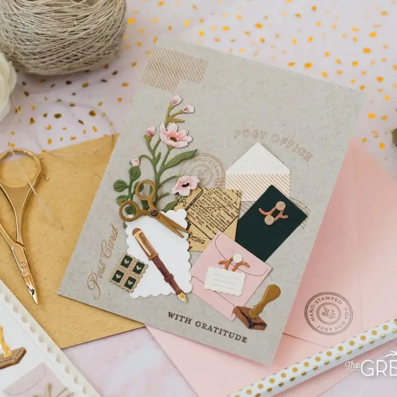 Новинка ремесло металлические штампы вырезанные форма Ножницы для конверта воск