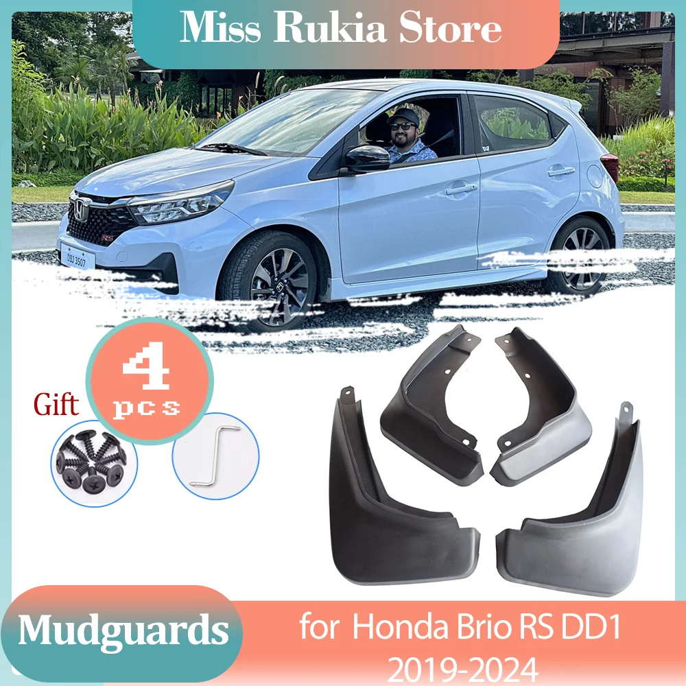 4 шт. Брызговики для Honda Brio RS DD1 2019 2020 2021 2022 2023 2024 Fender Flare Внешние автомобильные