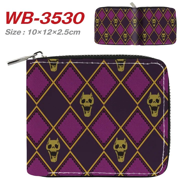 

Anime Jojo Bizarre Adventure Cartoon Zipper Wallet Short Purse with Card Holder