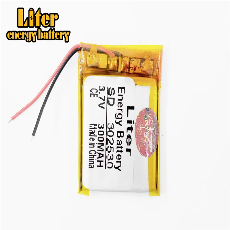 

302530 3.7V 300mAh Lithium Polymer LiPo Rechargeable Battery For Mp3 Mp4 DIY PAD DVD E-book bluetooth headset