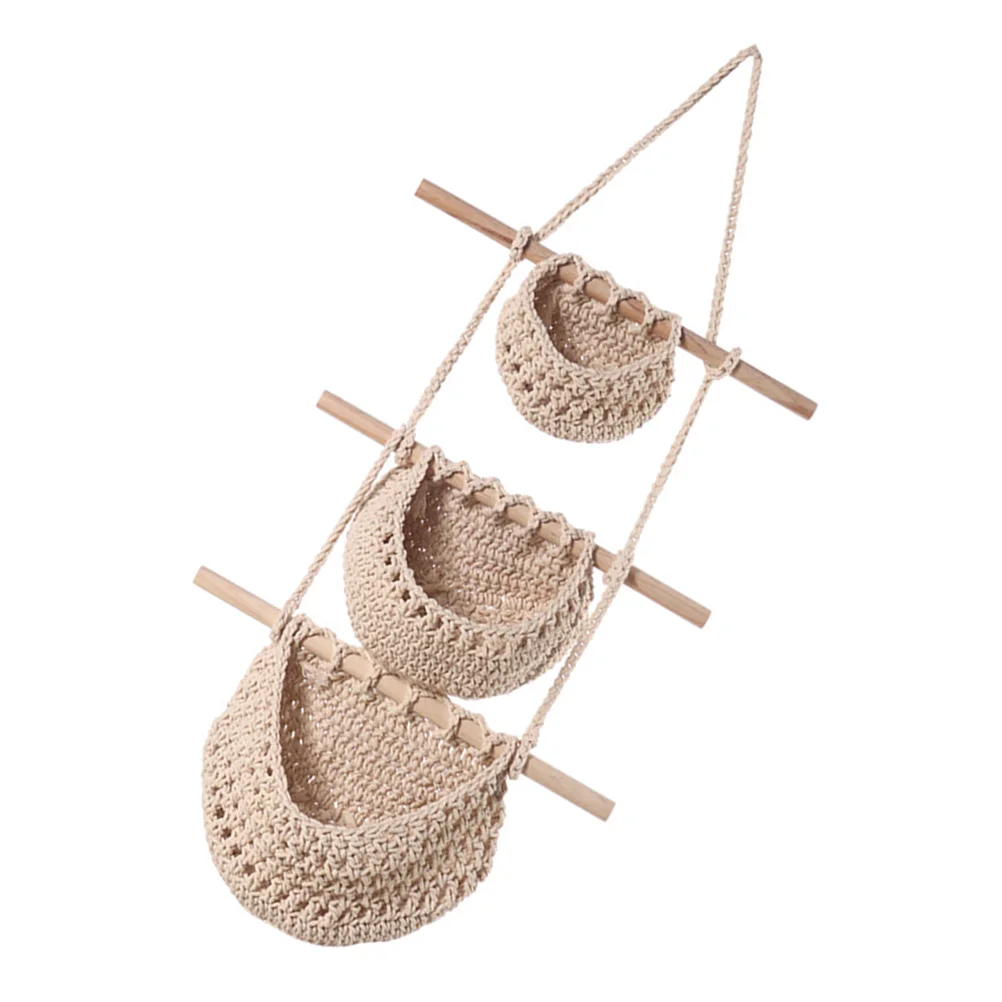 

Decoration Home Rope Kitchen Basket Hanging Baskets Organizing Large Woven Basket Hanging Produce Basket Wall Basket